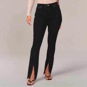 Abercrombie the skinny high rise split hem front seam denim jeans